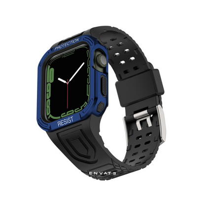 Black Blue Rugged Sports Case For Apple Watch