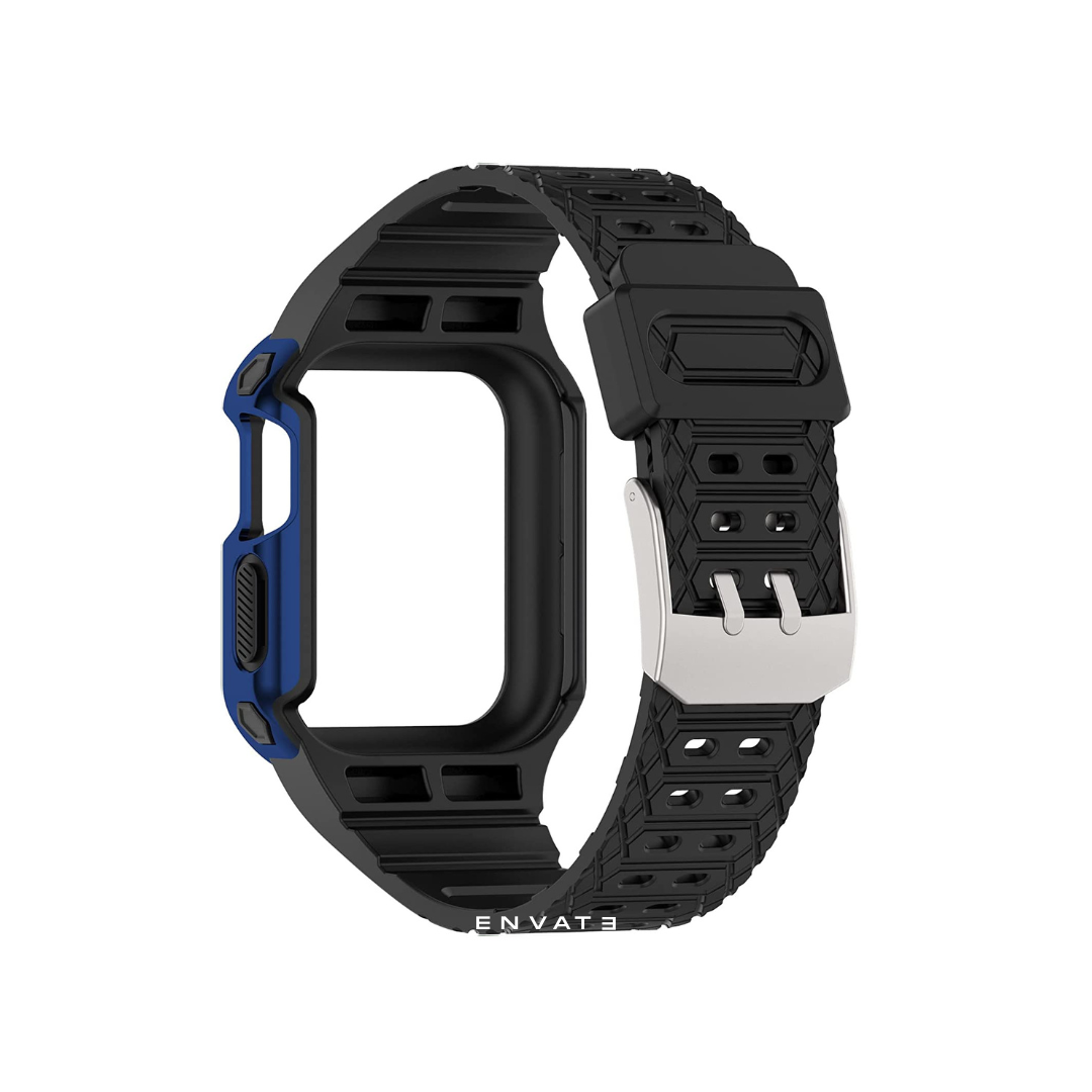 Black Blue Rugged Sports Case For Apple Watch