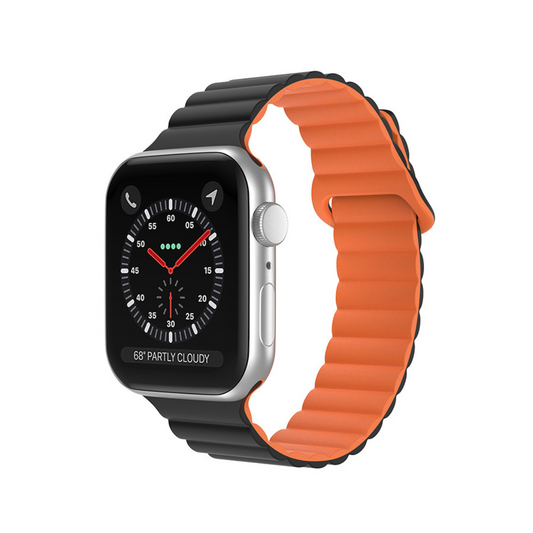 Black Orange Sports Magnetic Loop Strap For Apple Watch