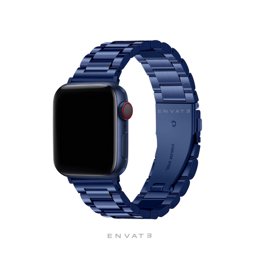 Blue Classic Metal Strap For Apple Watch