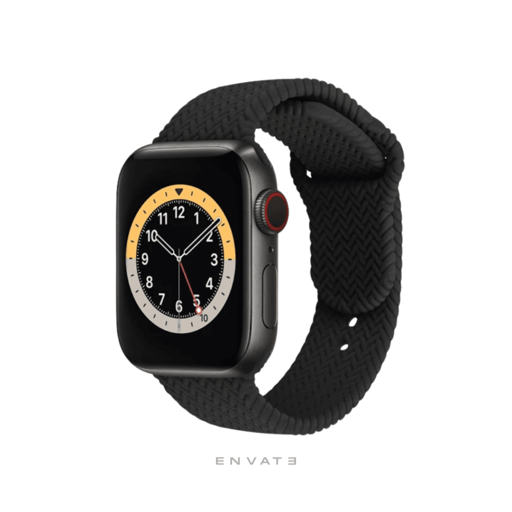 Black Braided Style Sports Strap For Apple Watch