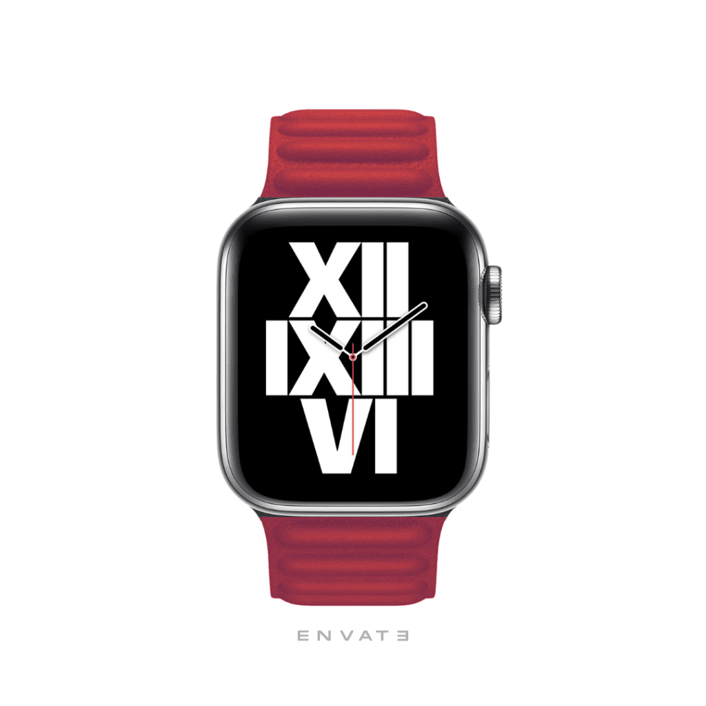 Red Leather Link Strap For Apple Watch