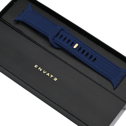 Midnight Blue Gear Embossed Sports Strap For Apple Watch