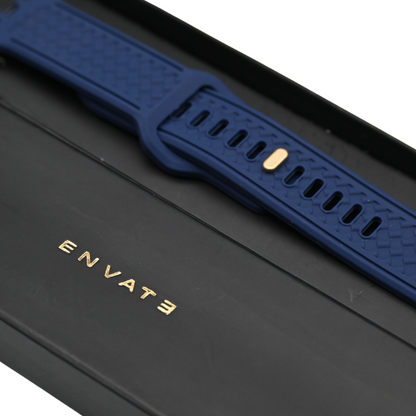 Midnight Blue Gear Embossed Sports Strap For Apple Watch