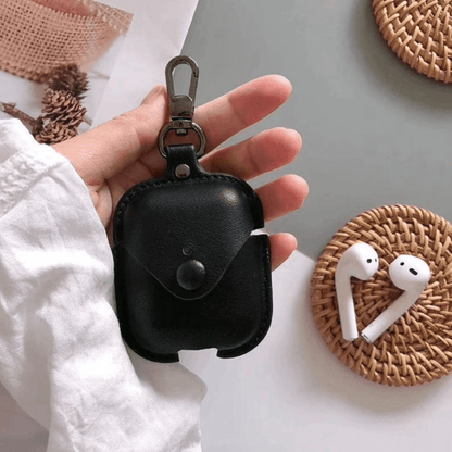 Black Leather AirPods 3 Hanging Case