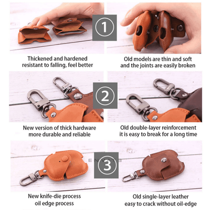 Brown Hanging Leather For AirPods 1&2 Case