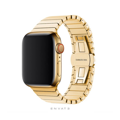 Gold Stainless Steel LINK Strap For Apple Watch