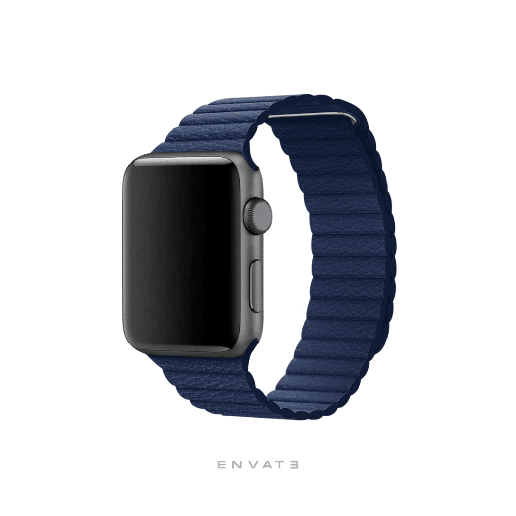 Green Leather Loop Strap For Apple Watch