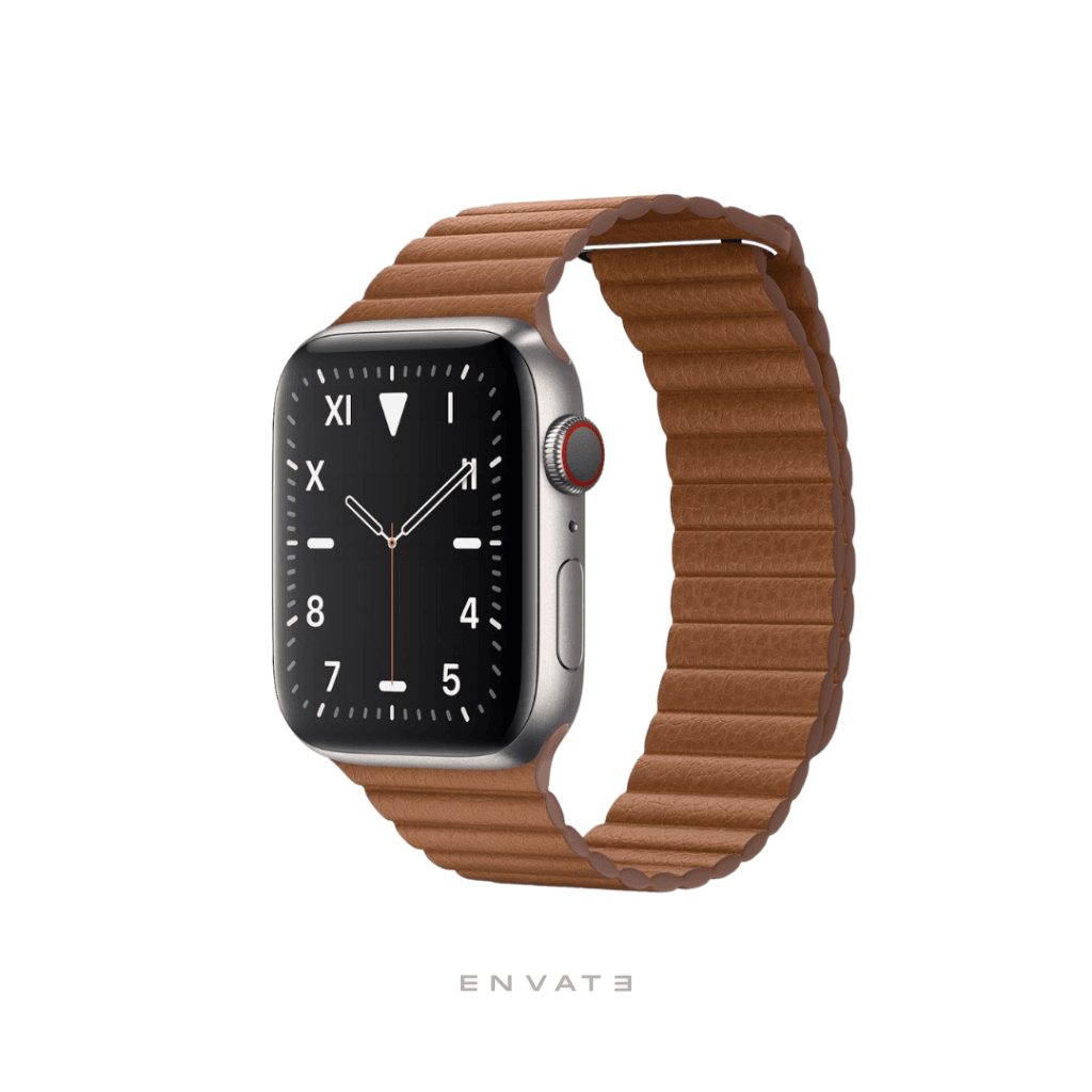 Beige Leather Loop Strap For Apple Watch