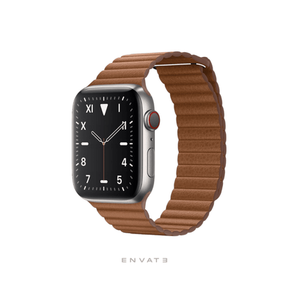 Beige Leather Loop Strap For Apple Watch