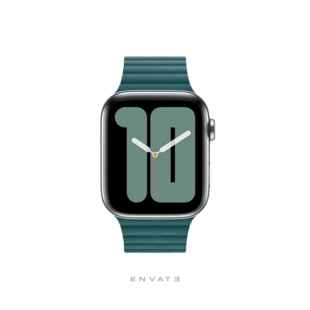 Green Leather Loop Strap For Apple Watch