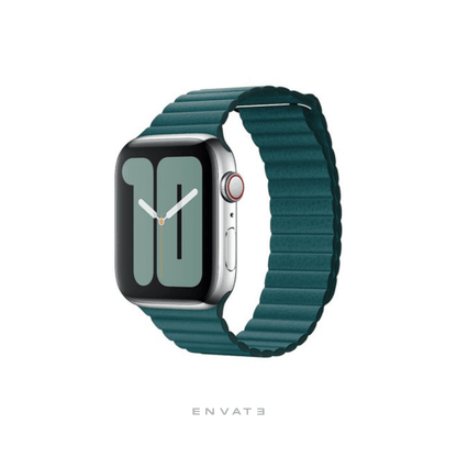 Green Leather Loop Strap For Apple Watch