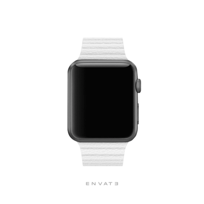 White Leather Loop Strap For Apple Watch