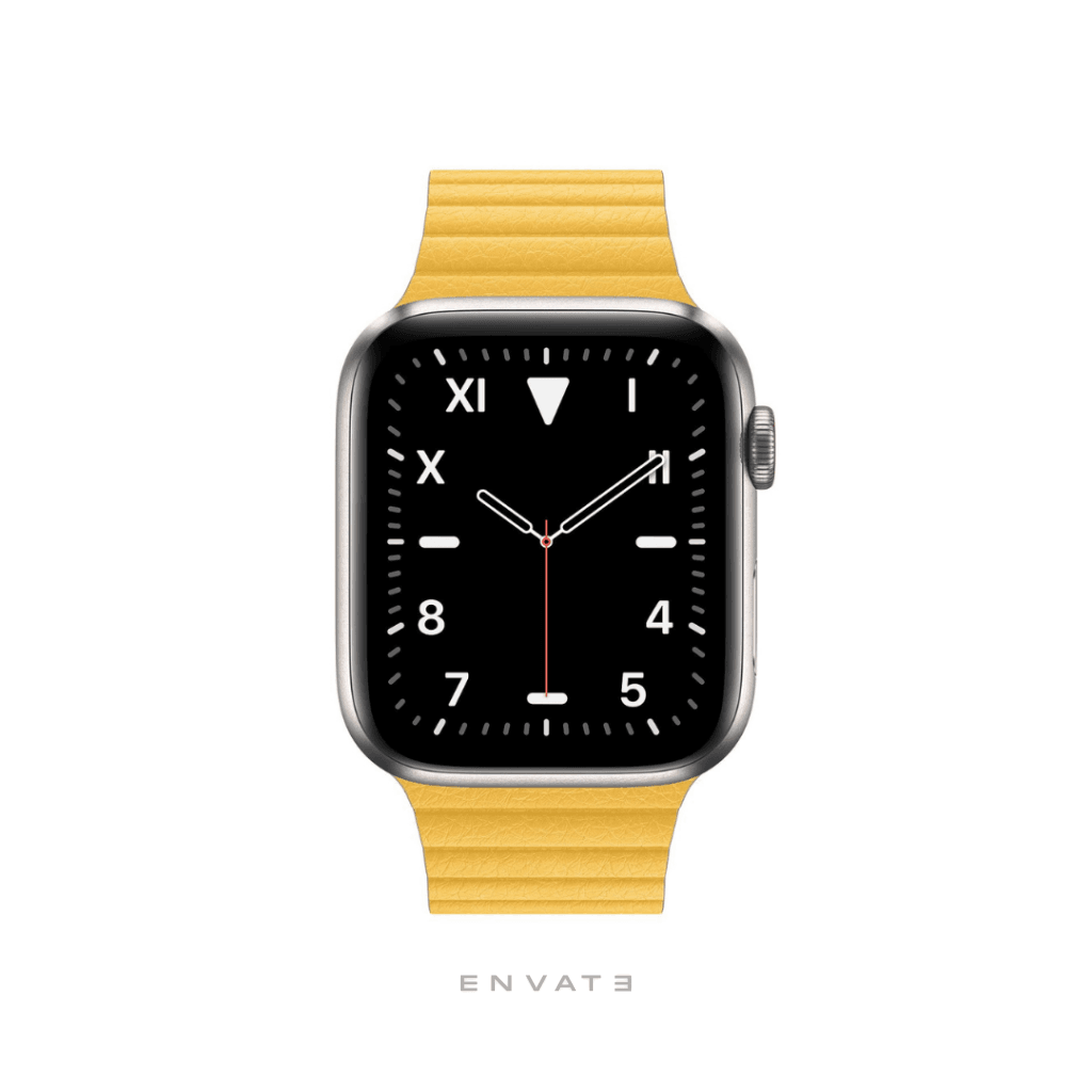 Yellow Leather Loop Strap For Apple Watch