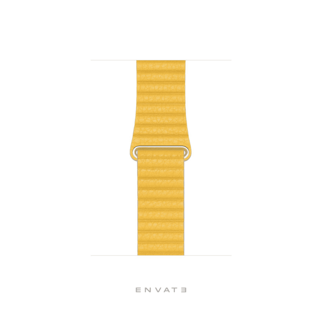 Yellow Leather Loop Strap For Apple Watch