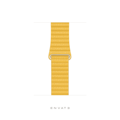 Yellow Leather Loop Strap For Apple Watch