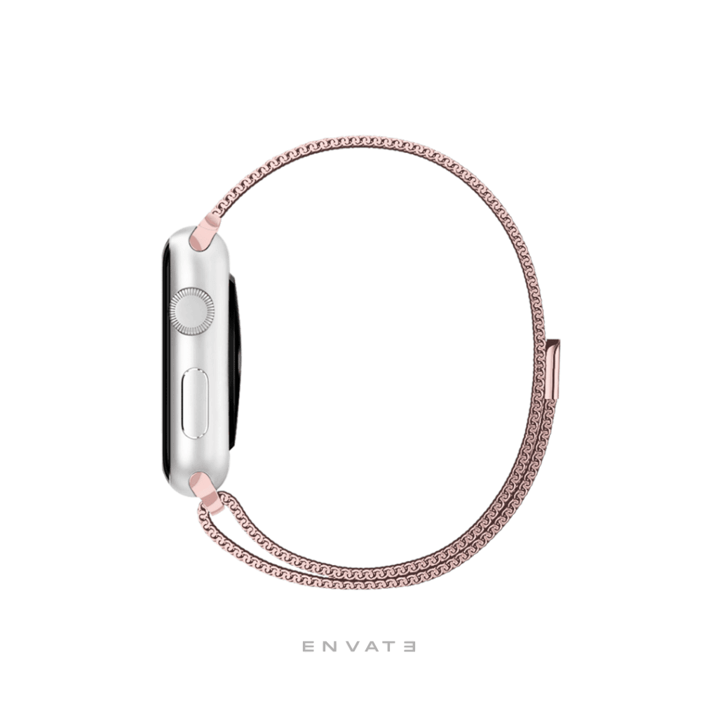 Pink Milanese Loop Strap For Apple Watch