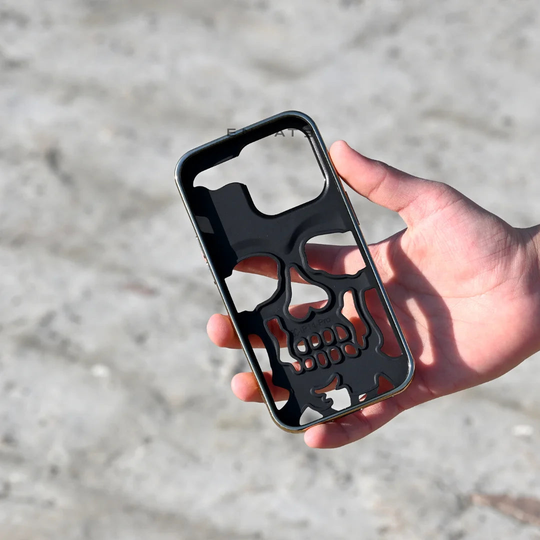 Gold Skull Through Case For Iphone