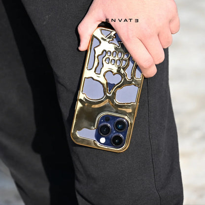 Gold Skull Through Case For Iphone