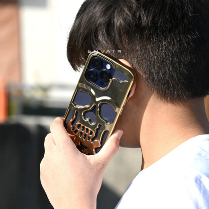 Gold Skull Through Case For Iphone