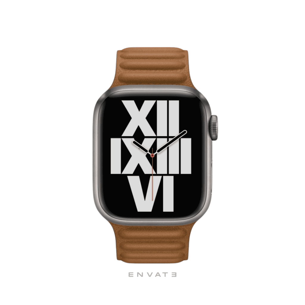 Brown Leather Link Dark Strap For Apple Watch