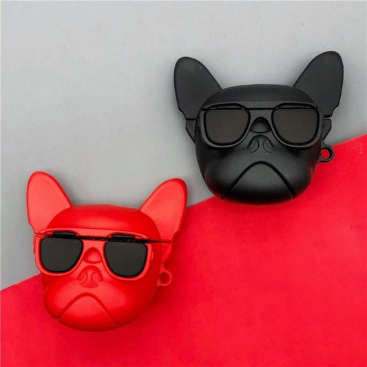 Red Hip Hop French Bull Dog AirPods 1&2 Case