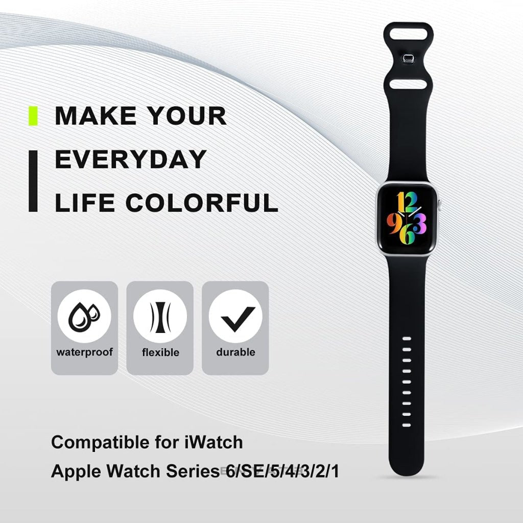 Black Double Lock Sports Strap For Apple Watch