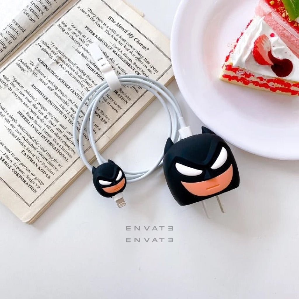 Black Cartoon Avocado Apple Charger Case For 18-20W