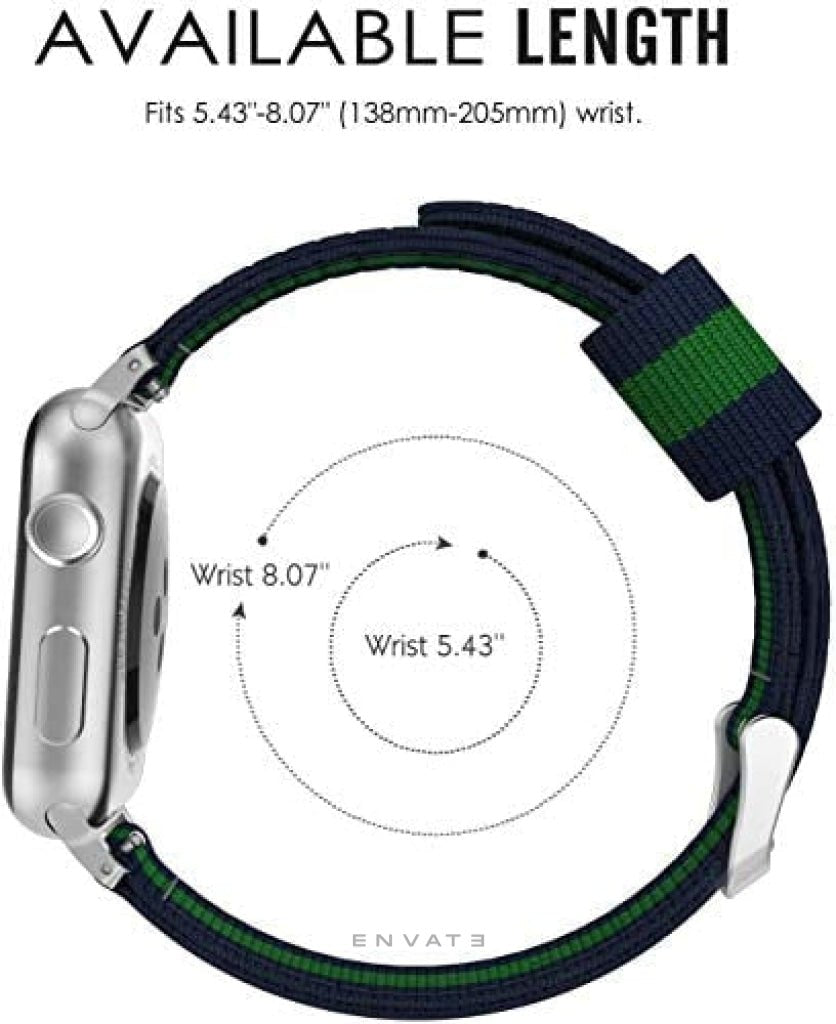 Green Denim Style Casual Stripes Strap For Apple Watch