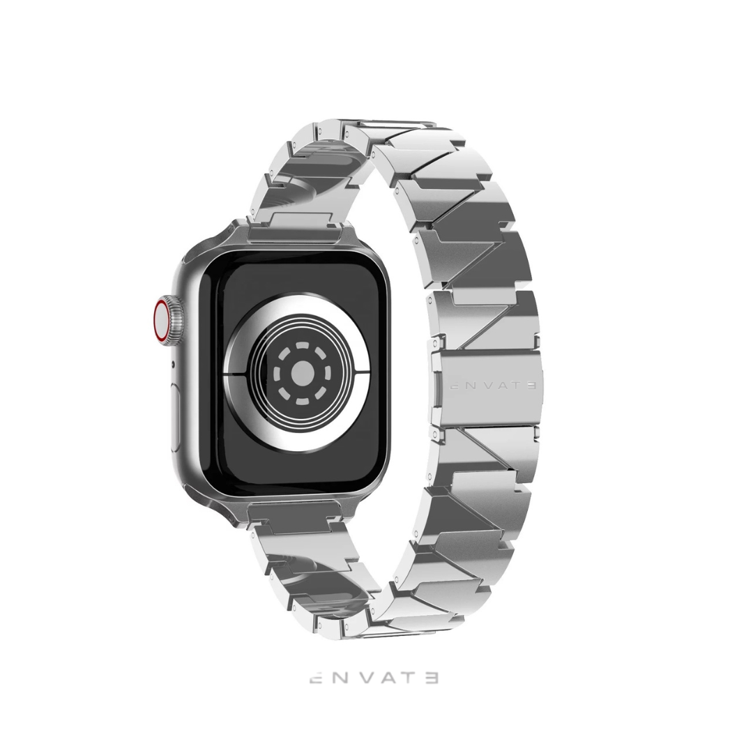 Silver Premium Steel Dual Tone Strap For Apple Watch