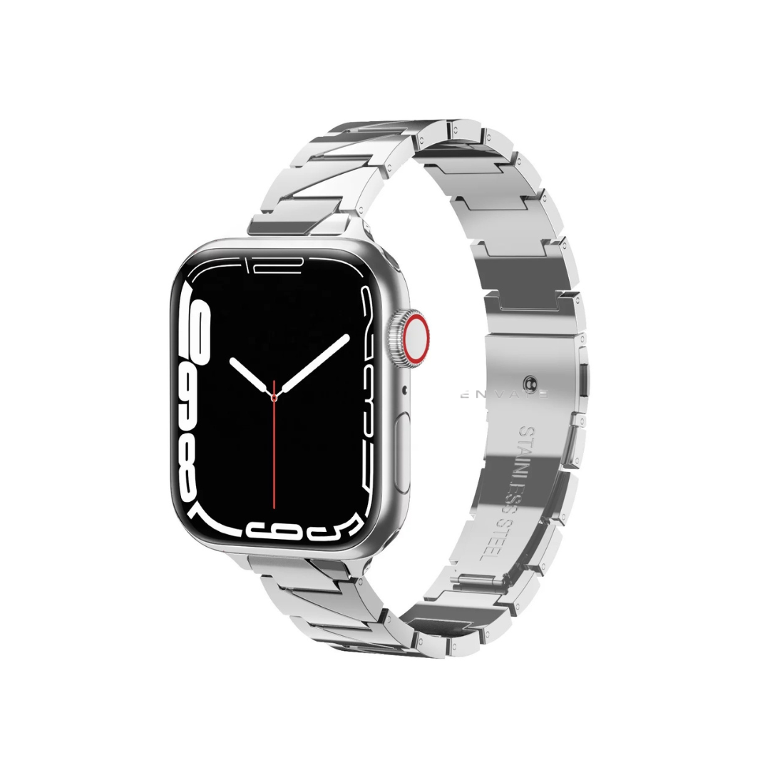 Silver Premium Steel Dual Tone Strap For Apple Watch