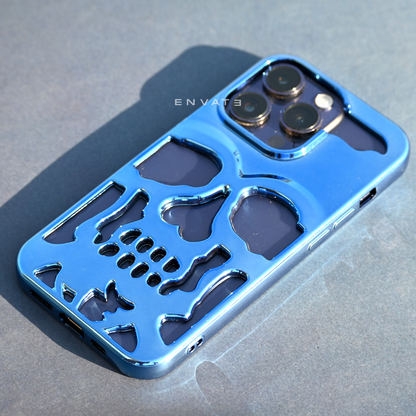 Midnight Blue Skull Through Case For Iphone