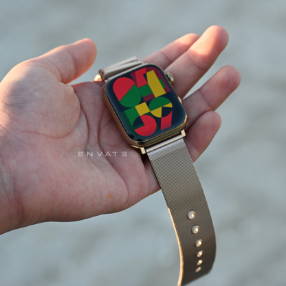 Black Milanese Buckle Strap For Apple Watch