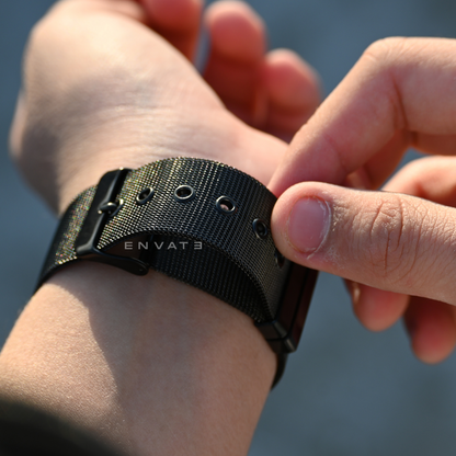 Black Milanese Buckle Strap For Apple Watch