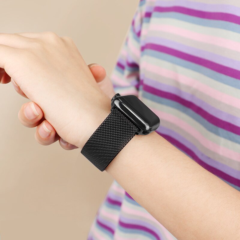 Black Milanese Loop Strap For Apple Watch