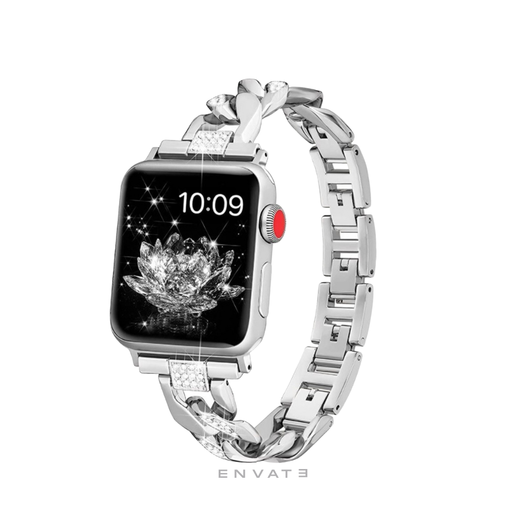 Silver Luxury Stone Bracelet Strap For Apple Watch