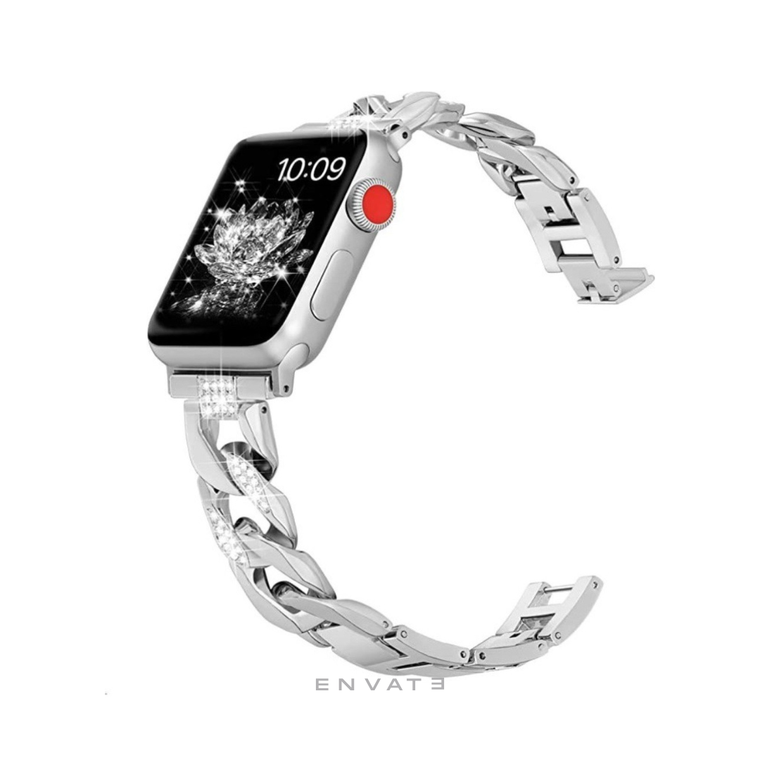 Silver Luxury Stone Bracelet Strap For Apple Watch