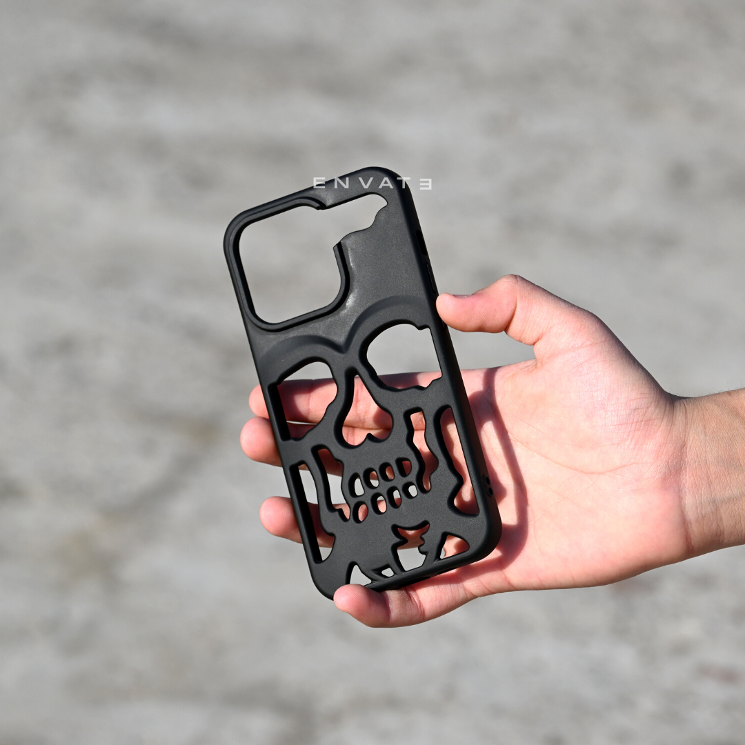 Space Black Skull Through Case For Iphone