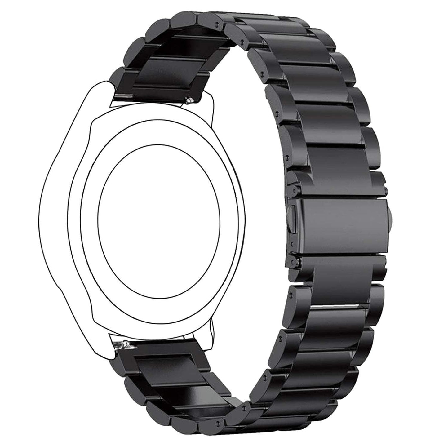 Black Classic Metal Strap For Android Watch