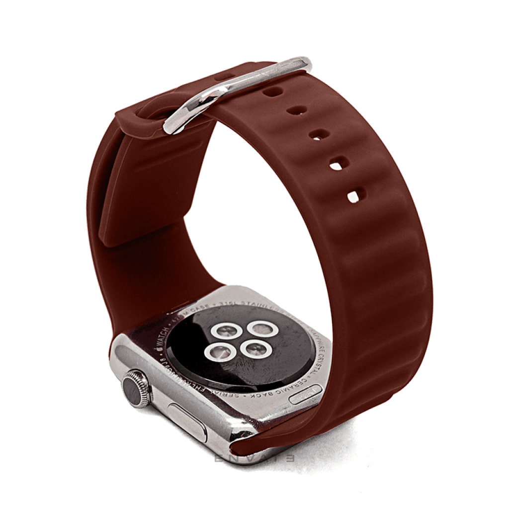 Brown Sports Buckle Link Strap For Apple Watch