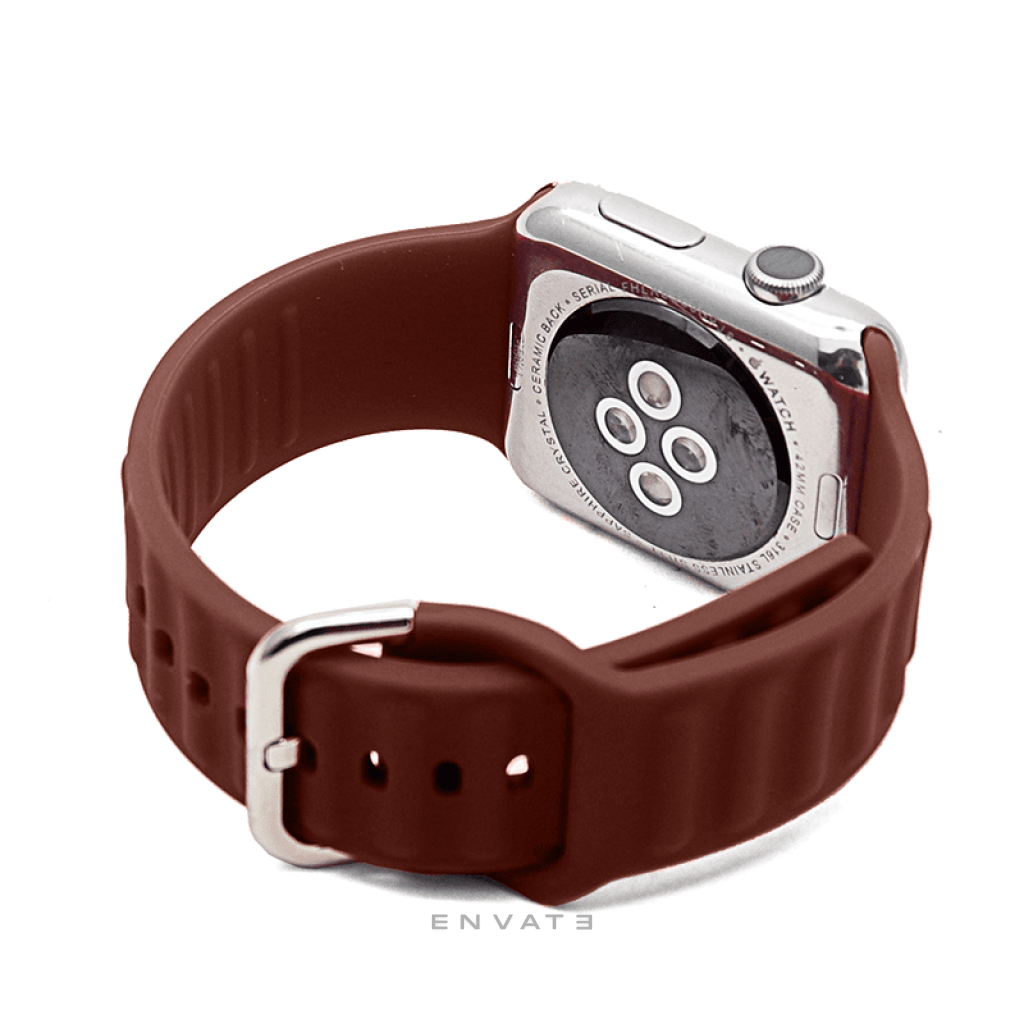 Brown Sports Buckle Link Strap For Apple Watch