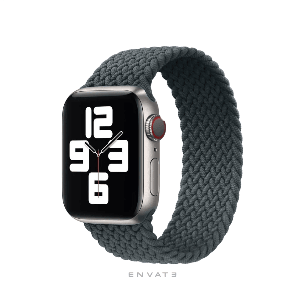 Grey Braided Solo Loop Strap For Apple Watch