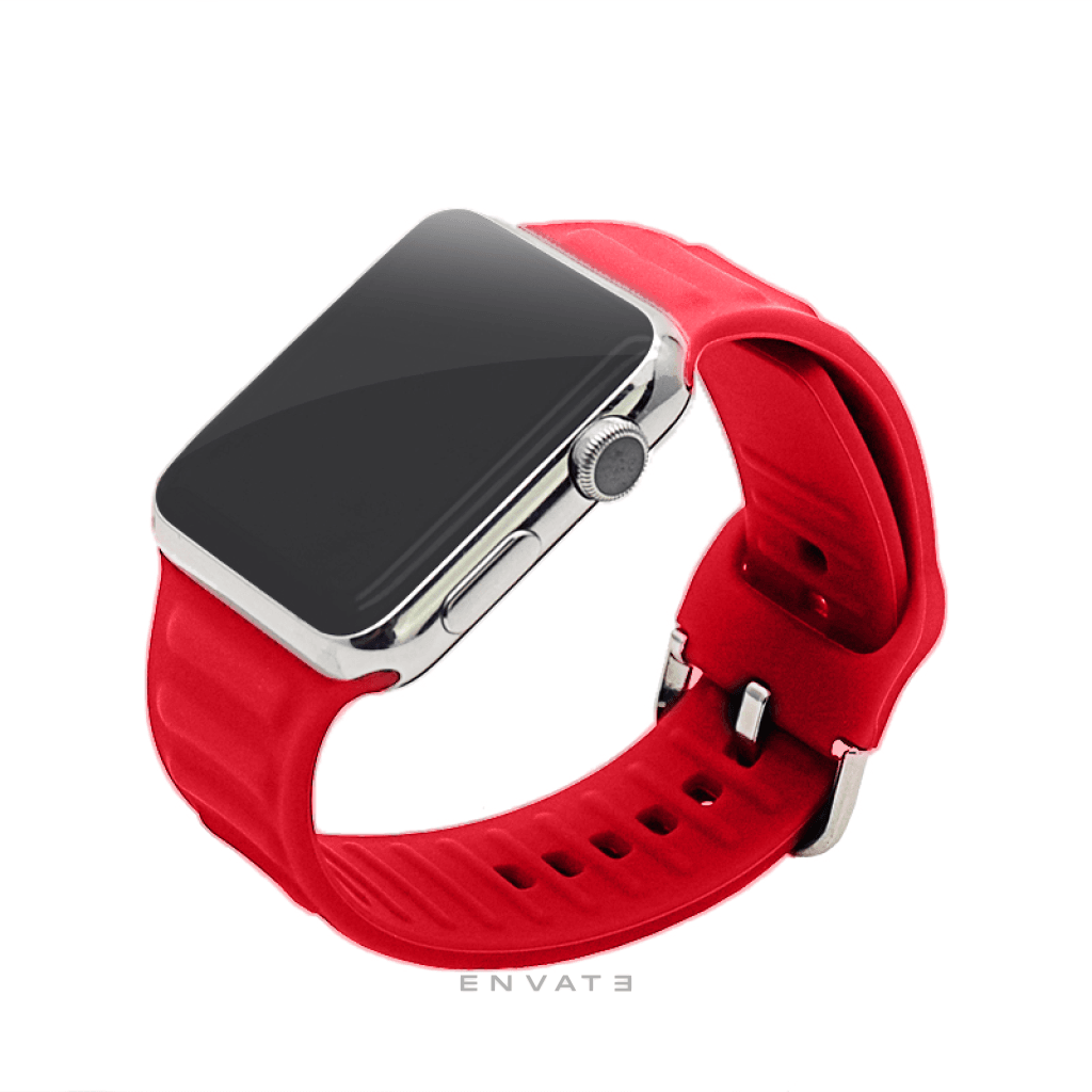 Red Sports Buckle Link Strap For Apple Watch