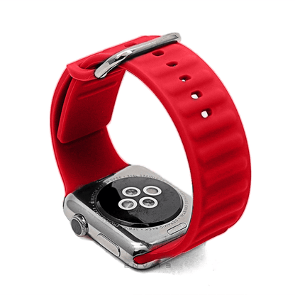 Red Sports Buckle Link Strap For Apple Watch