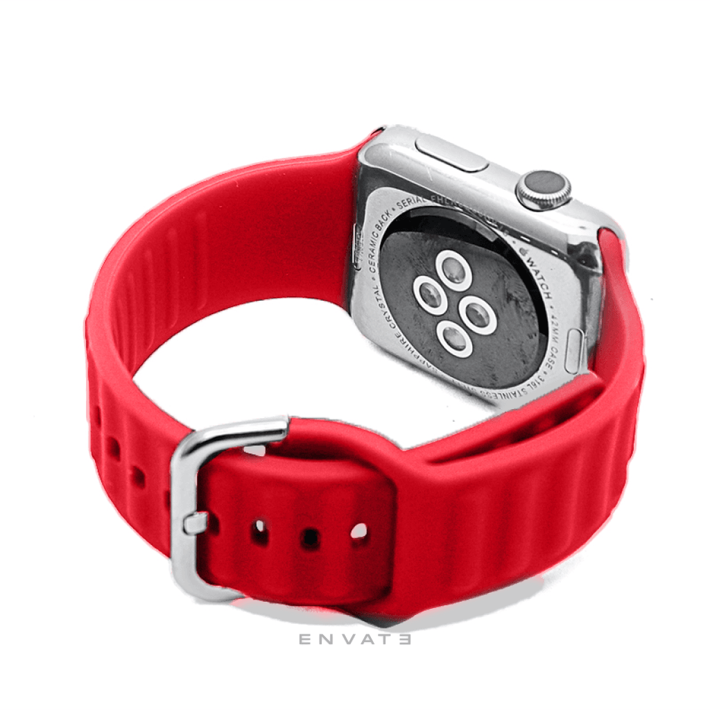 Red Sports Buckle Link Strap For Apple Watch