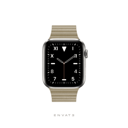 Beige Leather Loop Strap For Apple Watch