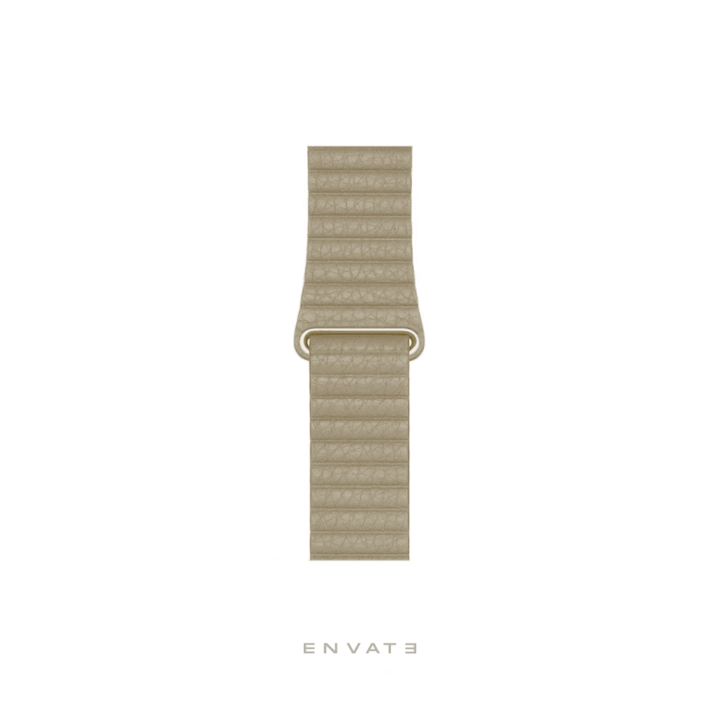 Beige Leather Loop Strap For Apple Watch